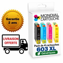 Pack 4 Cartouches 603 XL générique pour Epson - C13T03A64010 - Etoile de mer - Mondial Cartouche