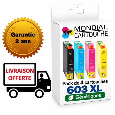 Pack 4 Cartouches 603 XL générique pour Epson - C13T03A64010 - Etoile de mer - Mondial Cartouche