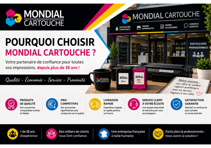 Pourquoi choisir Mondial Cartouche pour vos cartouches d'encre ?