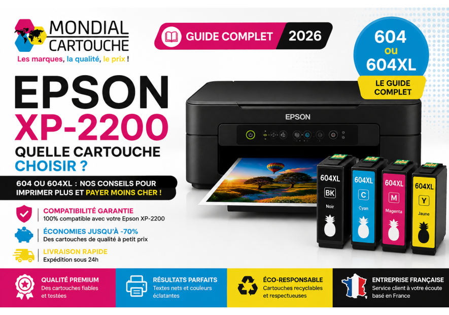 Cartouche Epson XP-2200 : 604 ou 604XL ? Guide 2026
